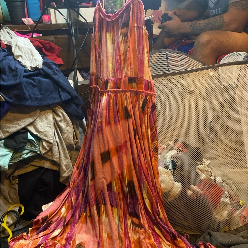 Xhilaration Vibrant Pink and Orange Dress
